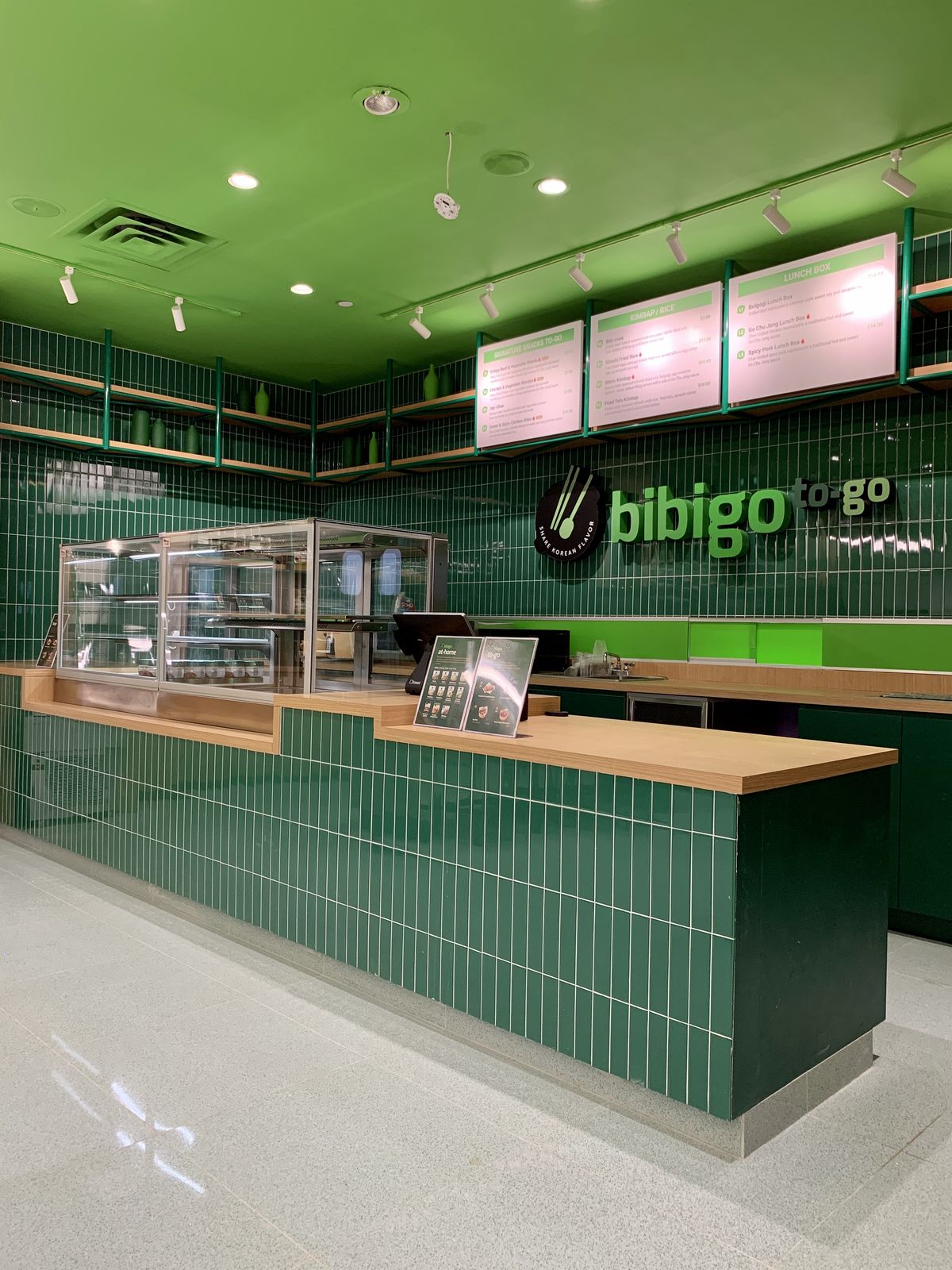 Branding interior retail counter