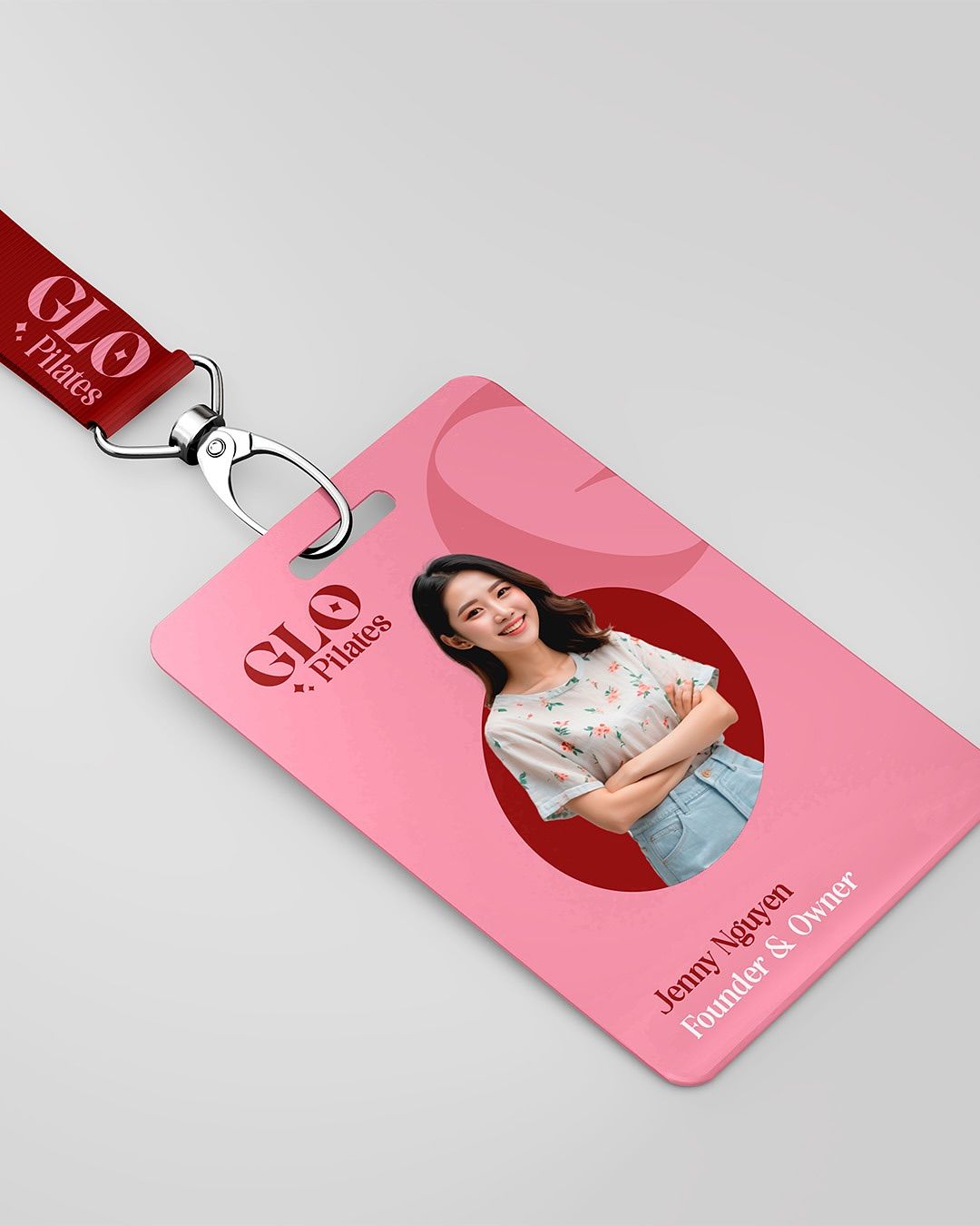 ID card pink lanyard