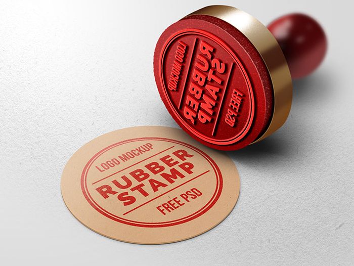 Stempel custom merah
